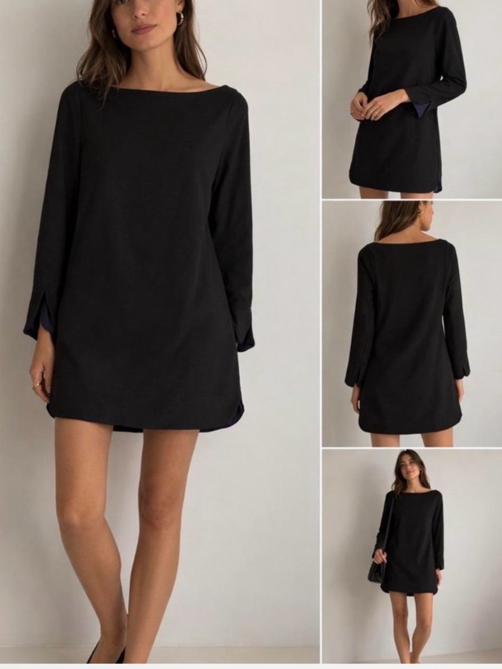 COS - Classic Black Long-Sleeve Shift Dress